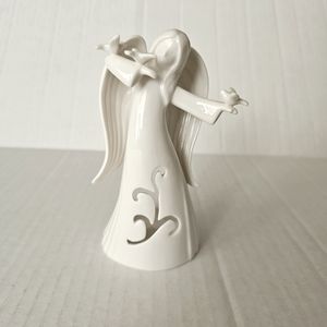 Gund gifts porcelain angel with birds tealight candle holder
